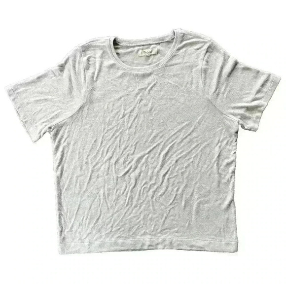 Madewell Short Sleeve Sweater Sz Medium Viscose Blend Stretch Beige *Pilling* - Picture 1 of 7